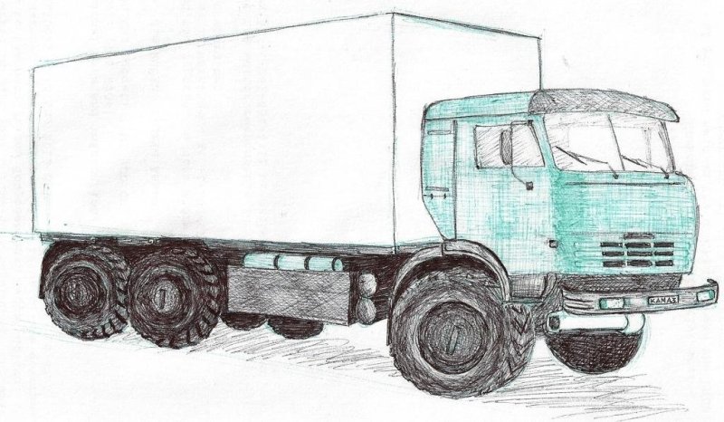 КАМАЗ 4310 карандашом