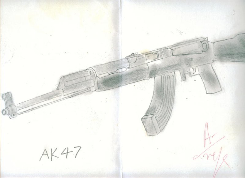 Рисунки для срисовки АК 47