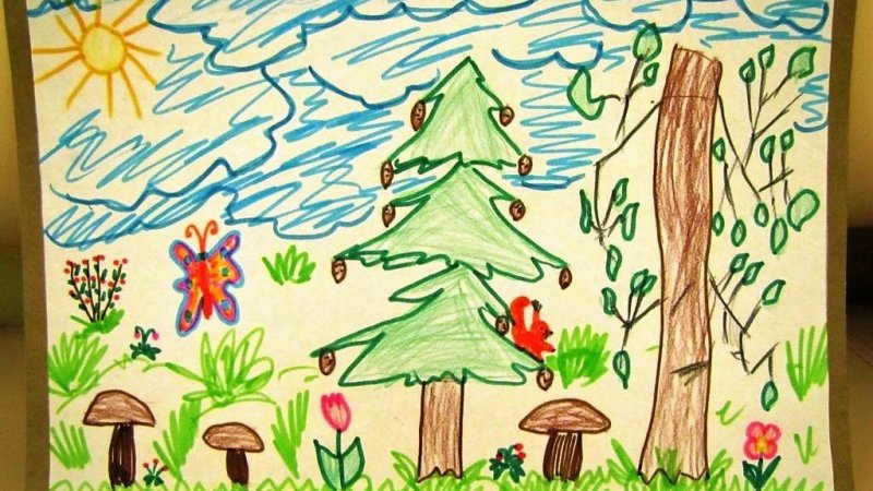 Детские рисунки леса