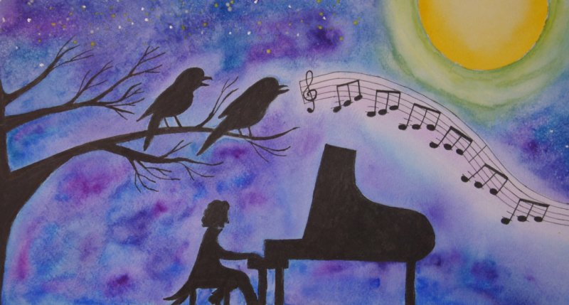 Иллюстрацию к лунной сонете Бетховену