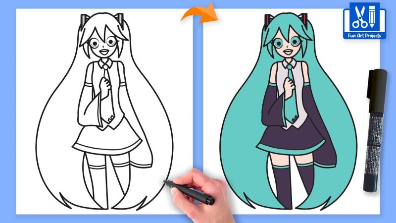 How to draw Hatsune Miku