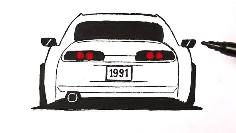 Супра JDM сзади рисунок