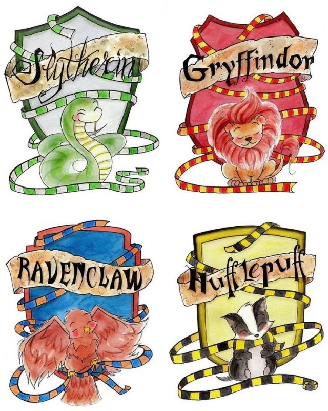 Нарисовать факультеты Гарри Поттера