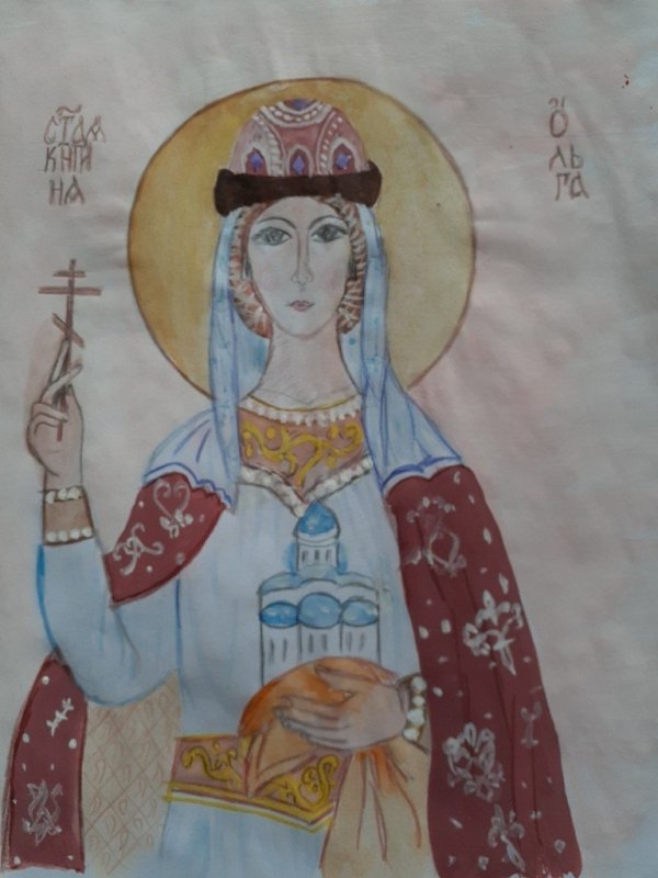 Рисунок княгини Ольги легкий