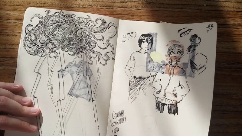 рисунки в скетчбуке