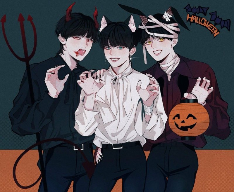 BTS Art Halloween Чиби
