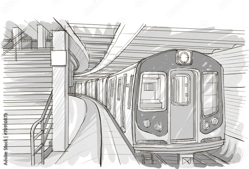 Метро рисунок