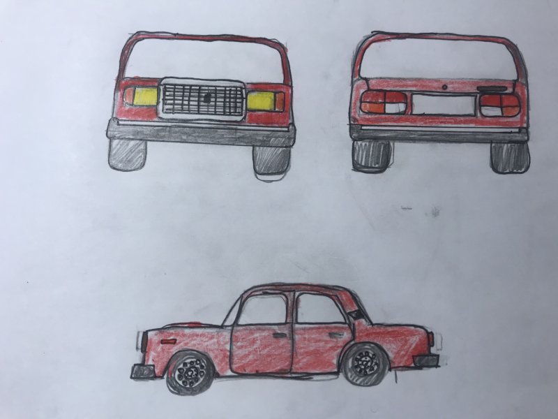 Зад машины рисунок