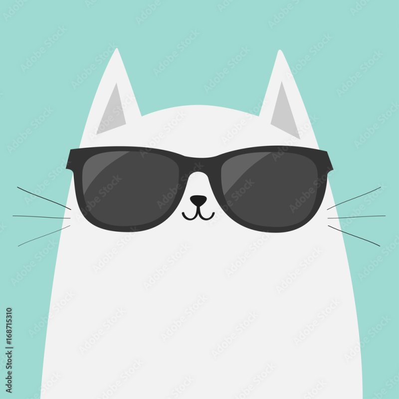 Котик в очках мультяшный