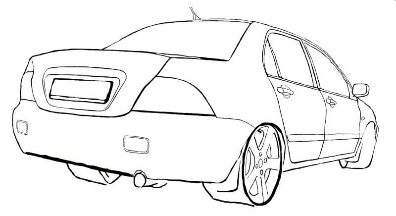 Mitsubishi Lancer Evolution x карандаш сзади