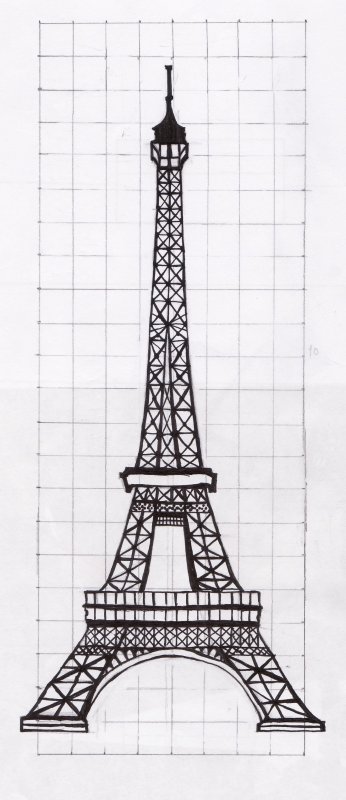 Эйфелева башня карандашом