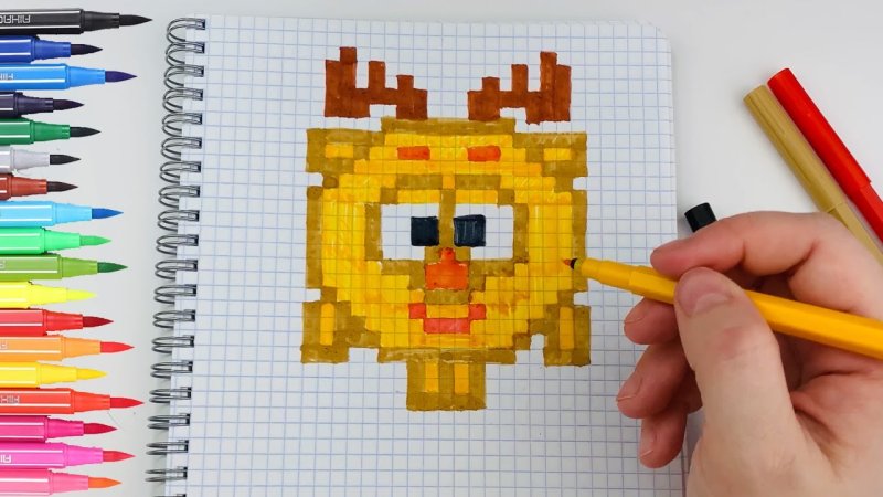 Рисунки по клеточкам Смешарики