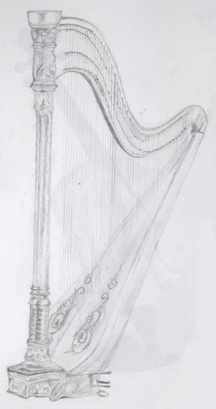 Арфа рисунок для детей