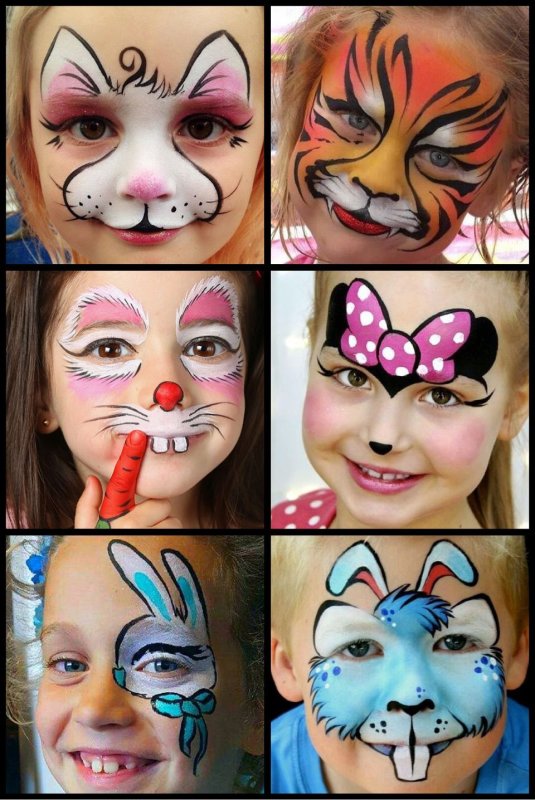 Несложный аквагрим для детей