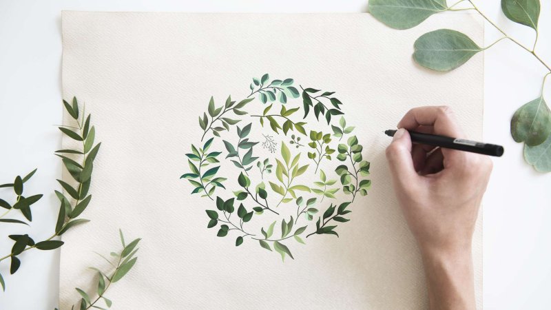 Оформление альбомов печать рисуем зелень