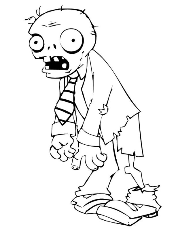 Plants vs Zombies раскраска зомби
