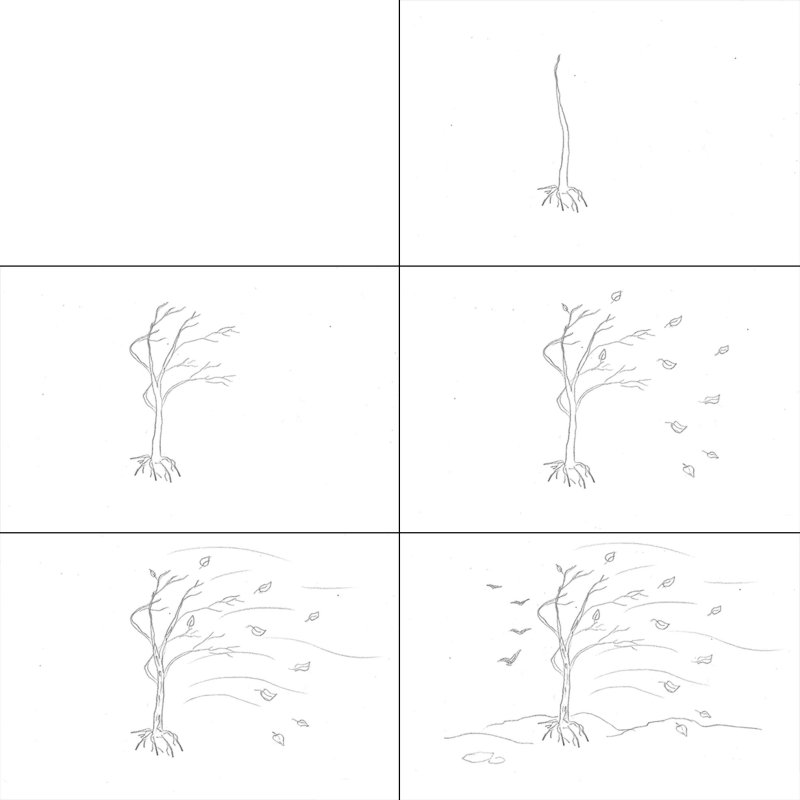 поэтапное рисование пейзажа