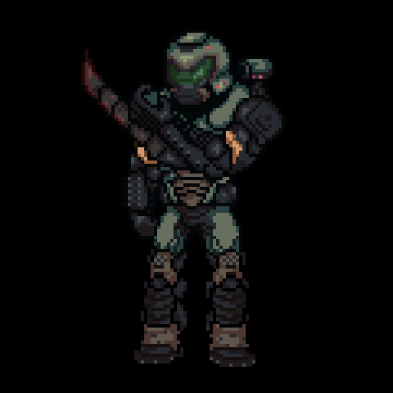 пиксельный doom slayer
