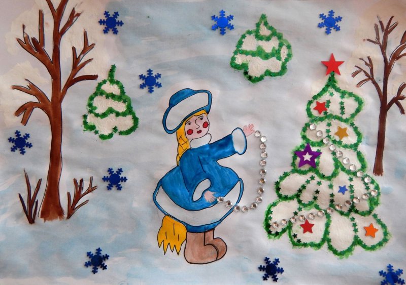 новогодние рисунки детские