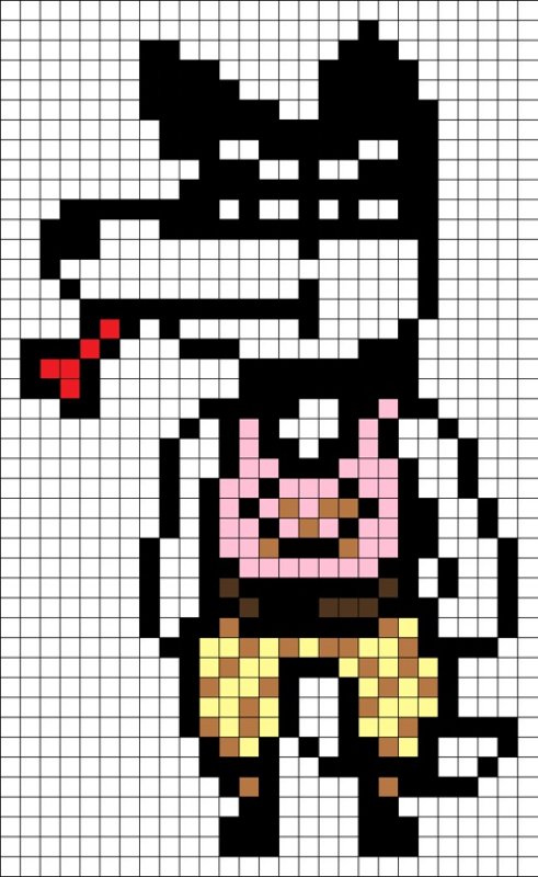Пиксель арты андертейл Догго