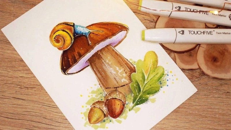 Лёгкие рисунки скетч маркерами