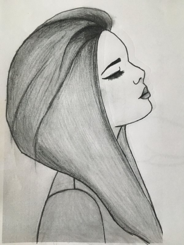 Рисунок девушки карандашом