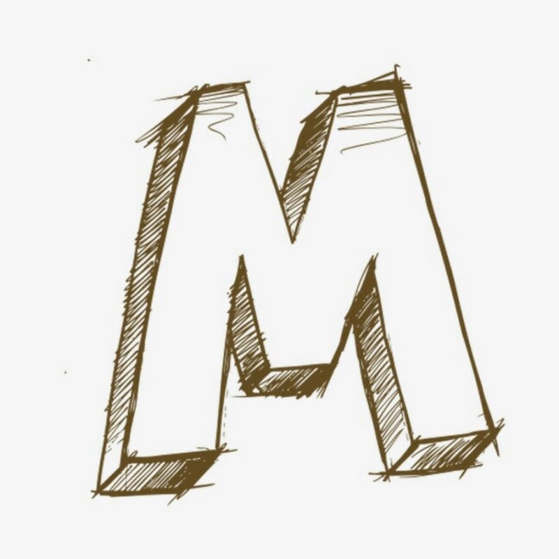 Объемные буквы карандашом
