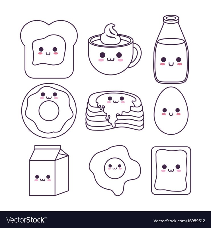 рисунки для срисовки лёгкие еда