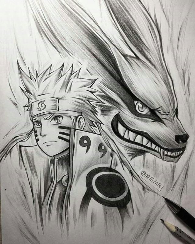 Какаши и девятихвостый Лис