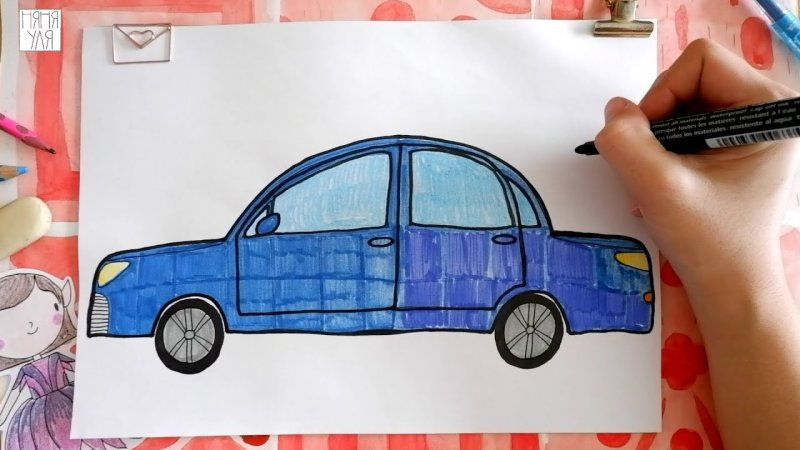Урок рисования автомобиль