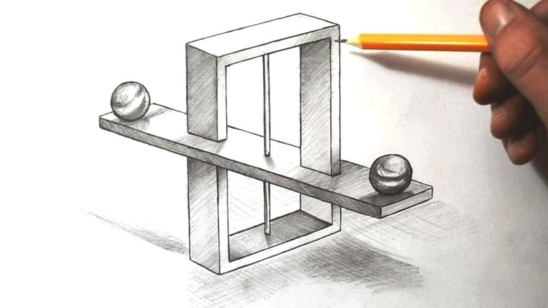 Иллюзия рисунок карандашом
