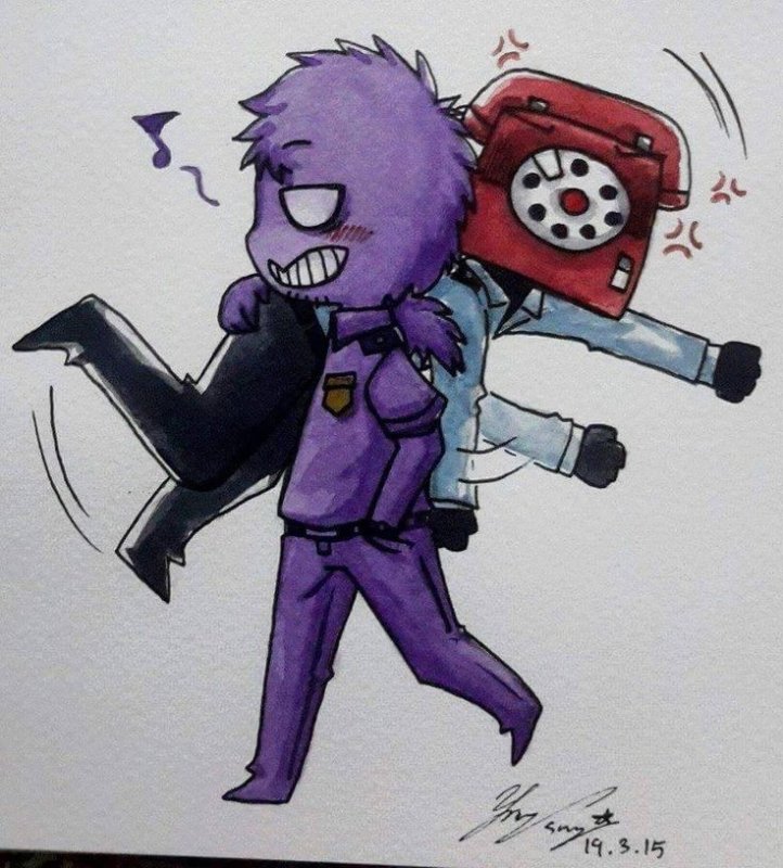 Purple guy and Phone guy