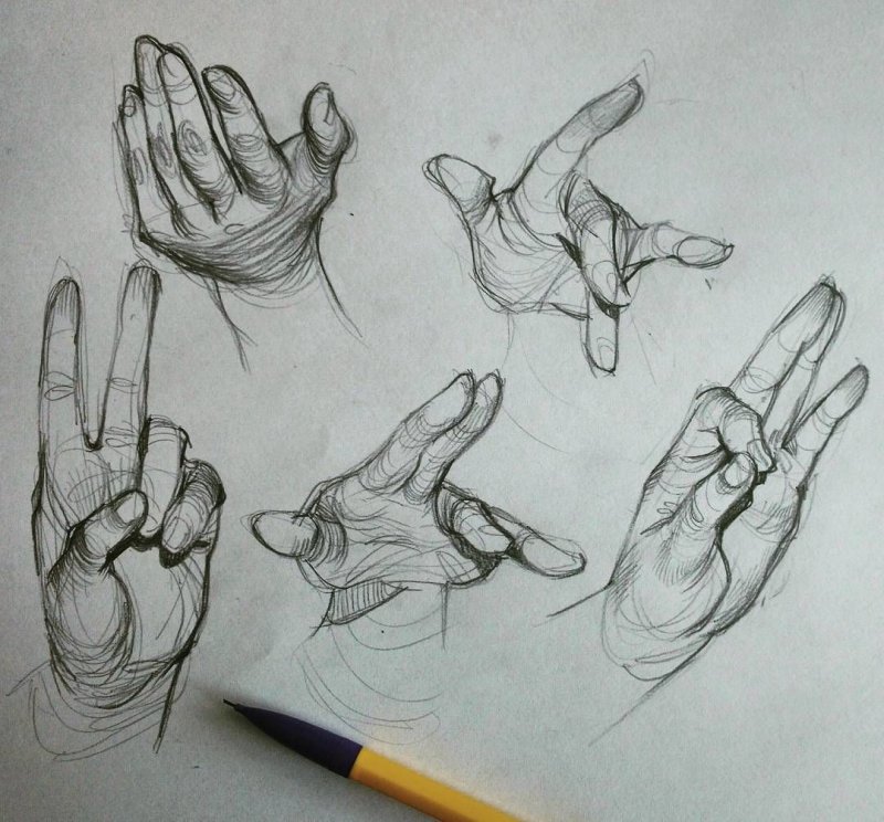 Рисования рук для скетчбука