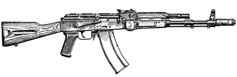 Автомат Калашникова АК-74 чертеж