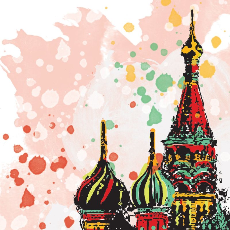 Храм Василия Блаженного Москва рисунок