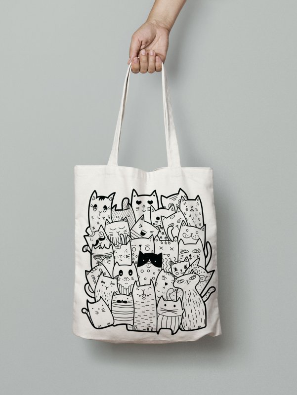 принты на сумках шопперах