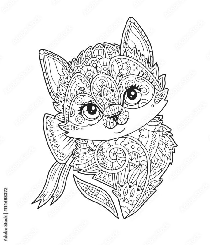 Раскраска антистресс котики