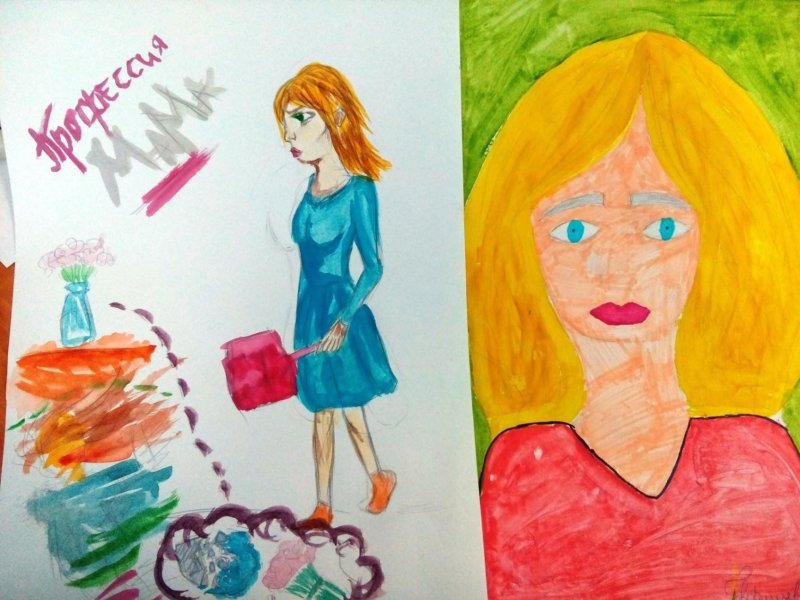 Рисунок моя любимая мама
