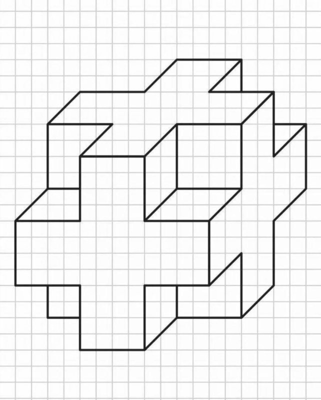 Рисунки в тетради в клетку