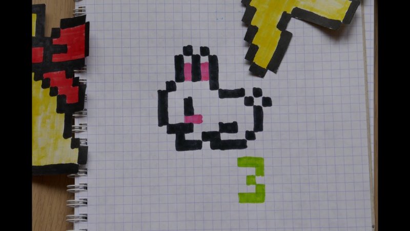 Зайчик по клеточкам маленький