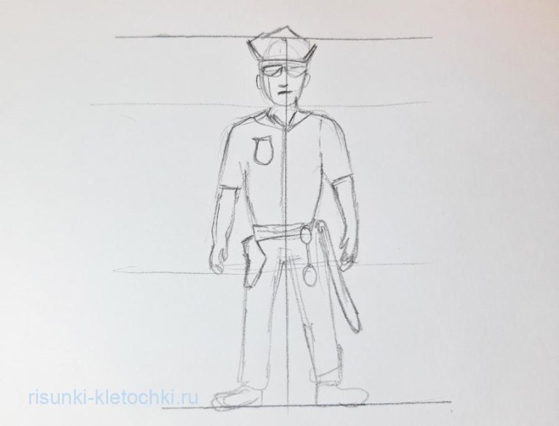 Рисунок милиционера карандашом
