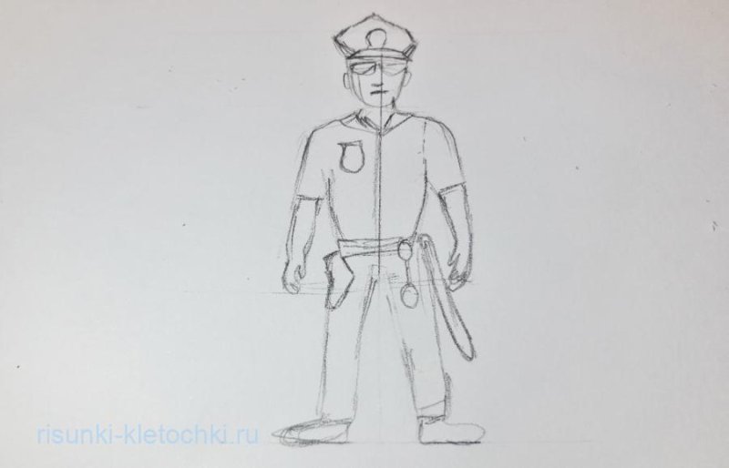 Рисунок полиция пошагово