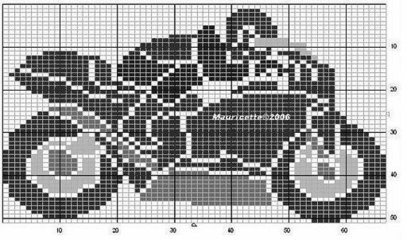 Схема вышивания крестиком мотоцикл