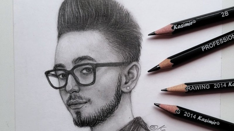 Портрет Эдисона карандашом