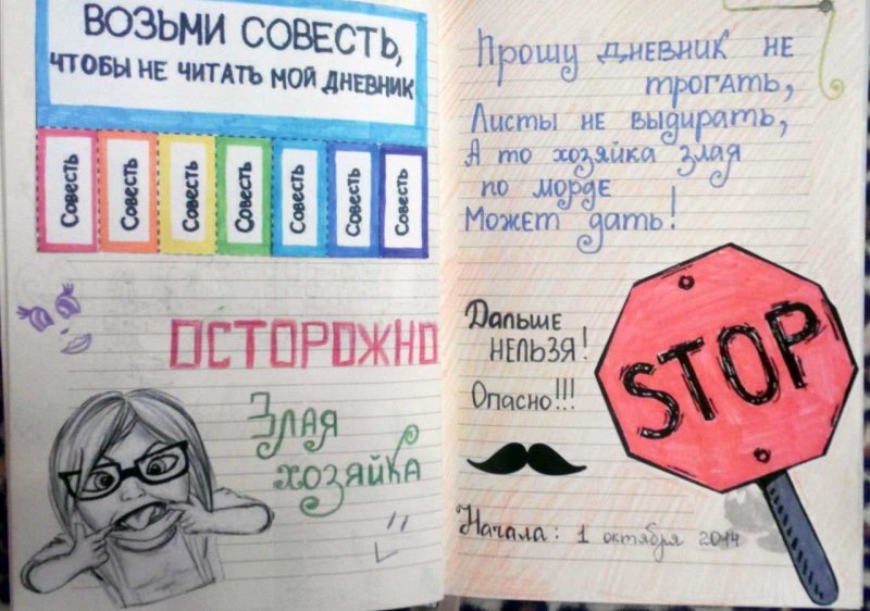 идеи для первой странички личного дневника