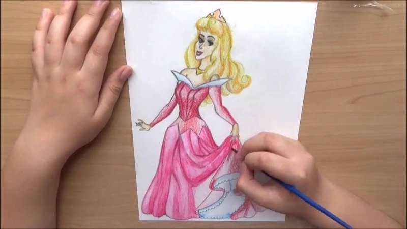 Рисунок спящей красавицы легкий