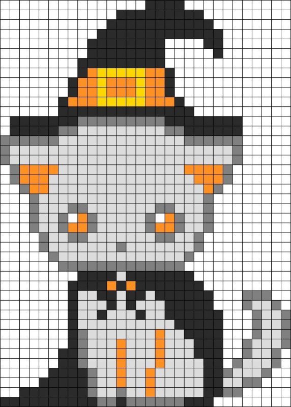Рисование по клеточкам котики