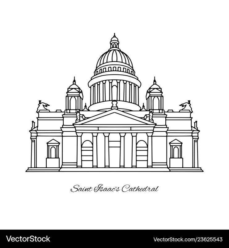 Исаакиевский собор Санкт-Петербург рисунок легкий