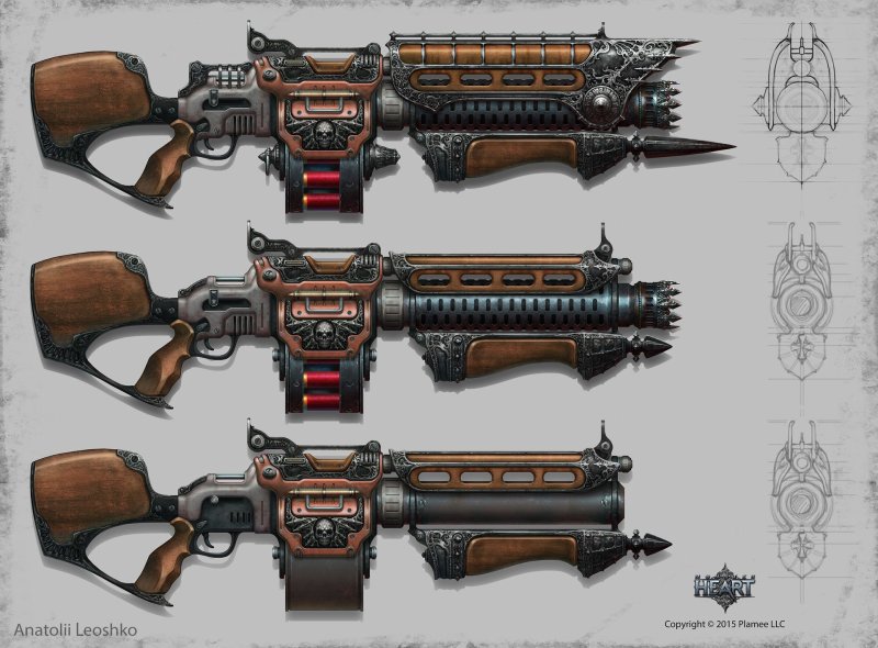 Концепт арт Steampunk оружие