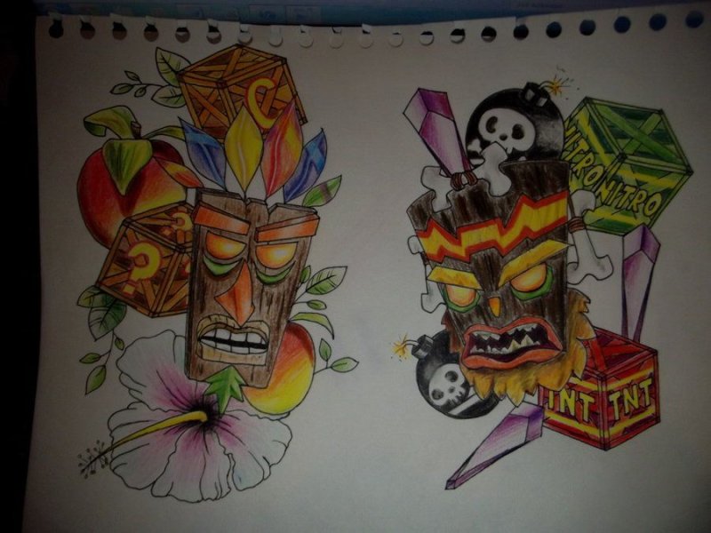 Crash Bandicoot uka uka арт